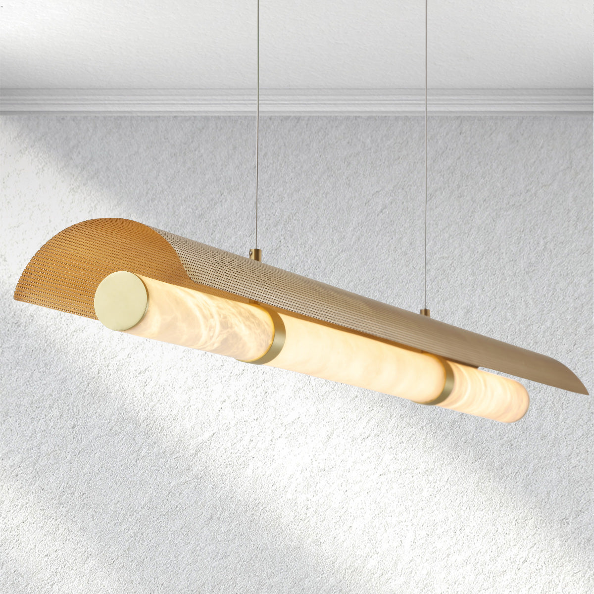 Lumahauscc Mirage Alabaster Linear Chandelier