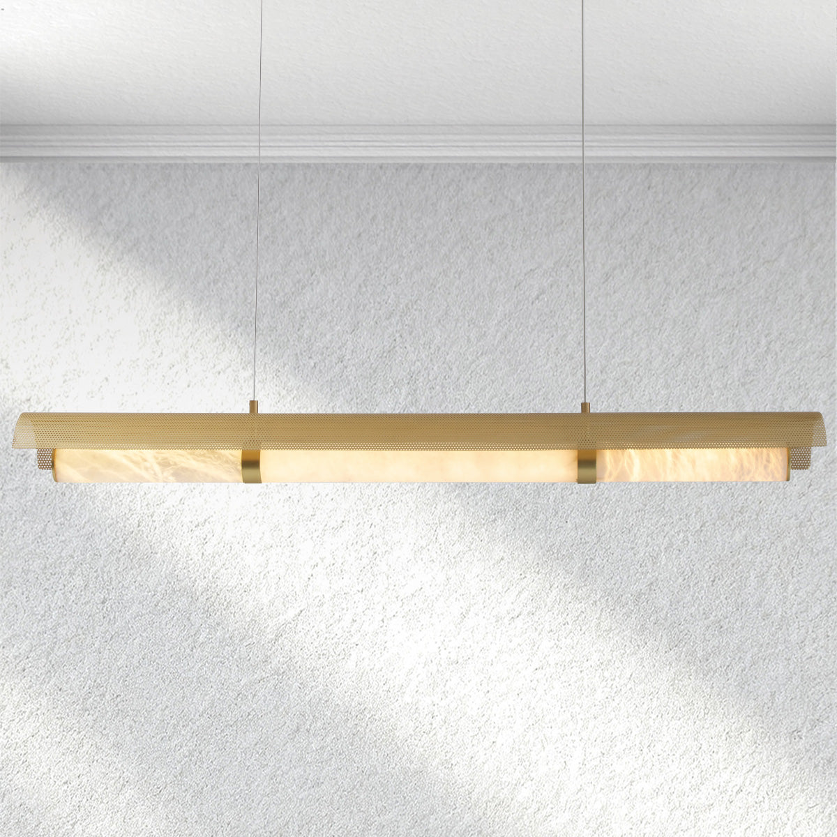 Lumahausco Mirage Alabaster Linear Chandelier