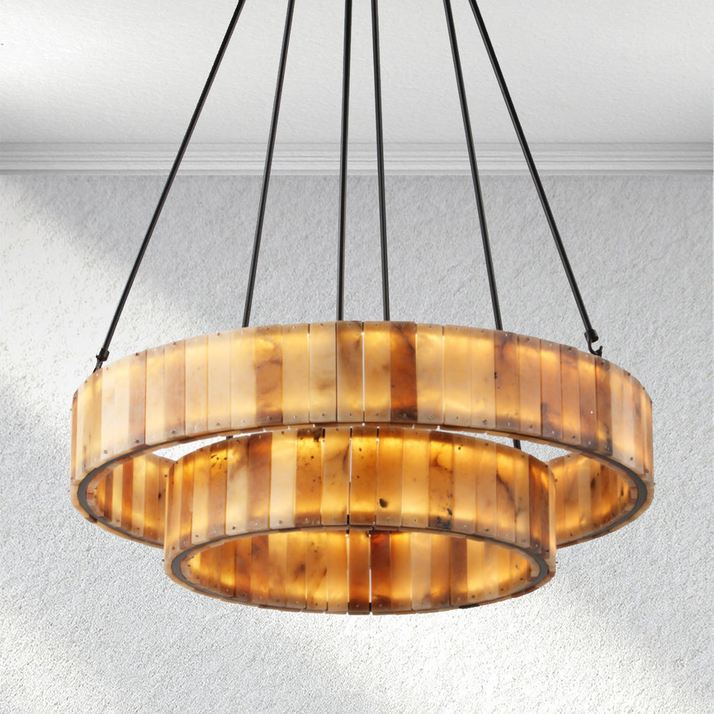 Lumahauscc Eterna Alabaster Round Chandelier